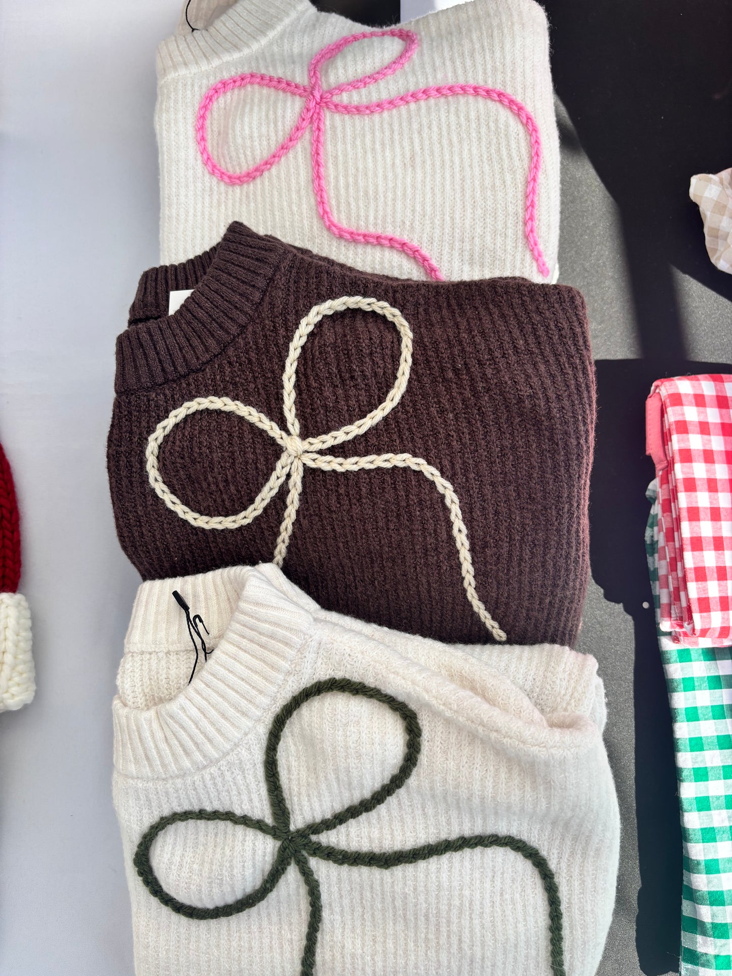 women’s bow knit sweater