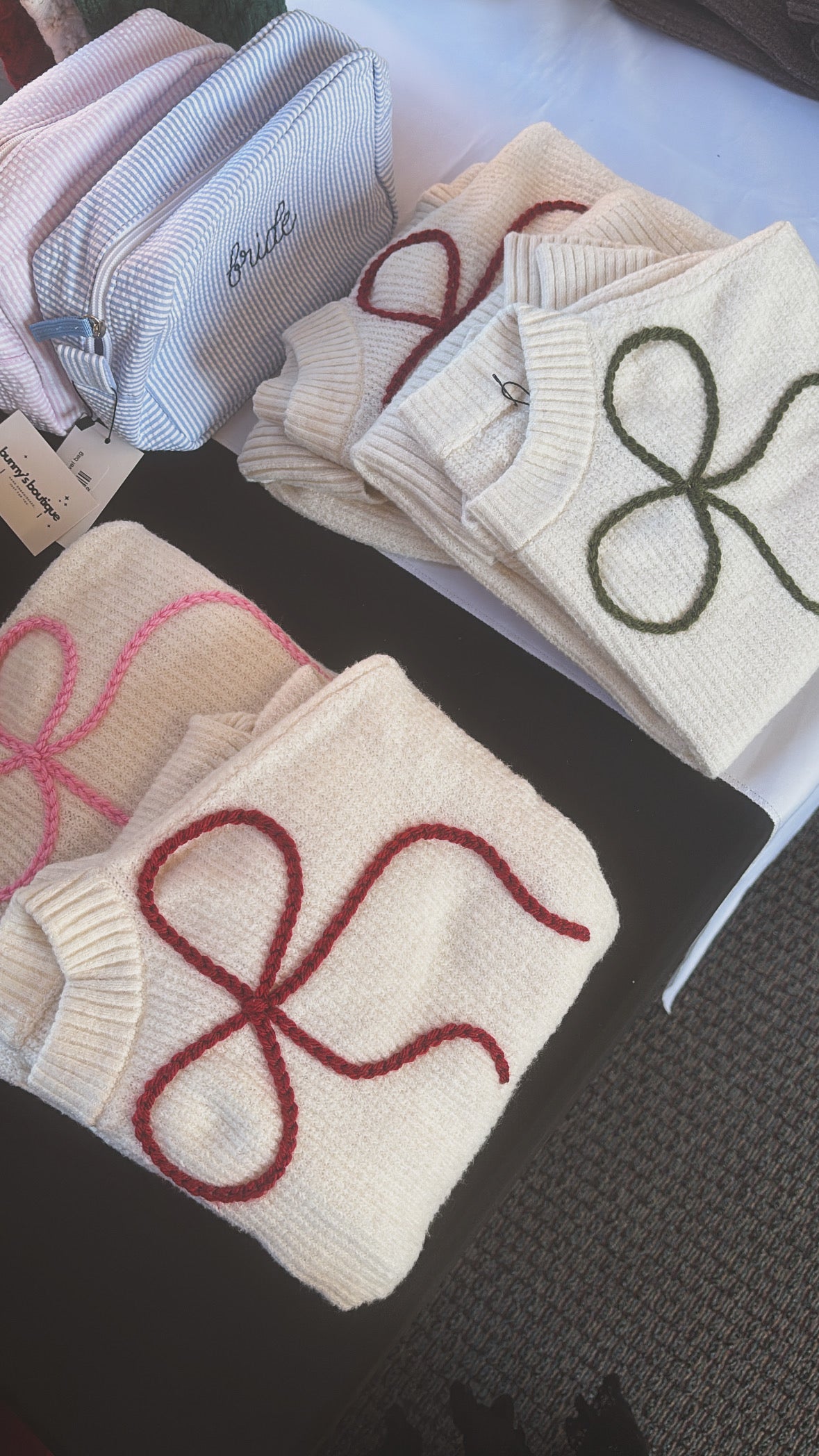 women’s bow knit sweater