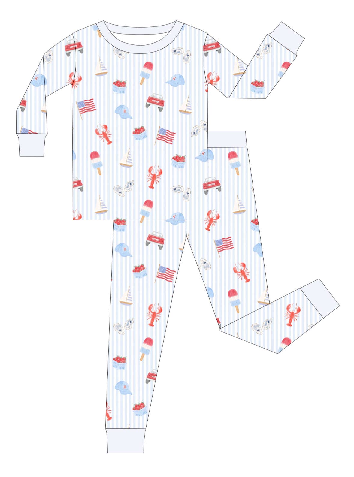 Coastal Americana Two Piece Pajamas