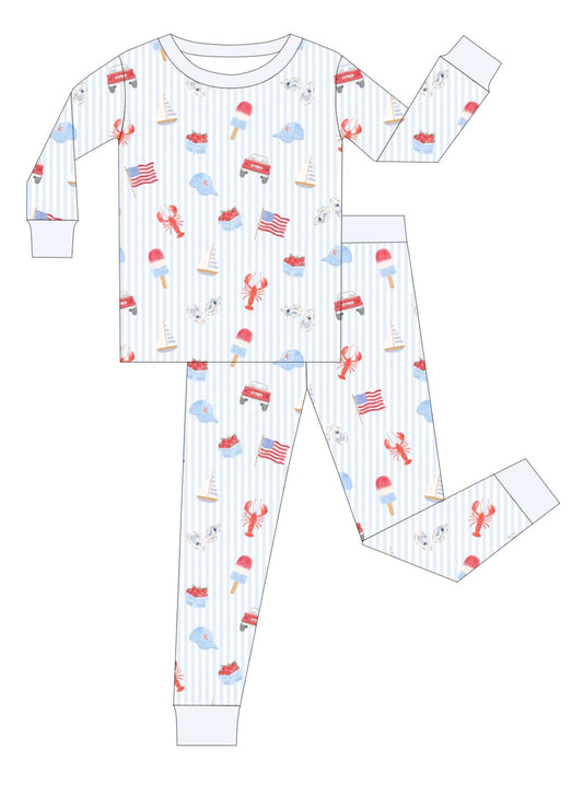 Coastal Americana Two Piece Pajamas