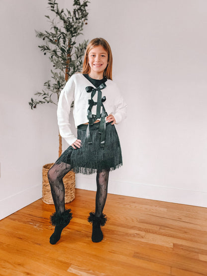 black bow cardigan | toddler + girls