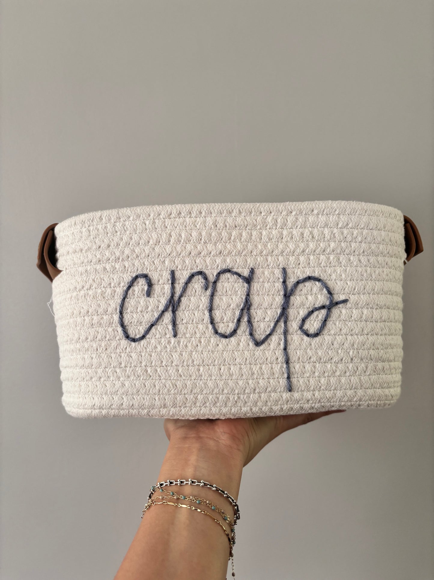 personalized embroidered rope baskets