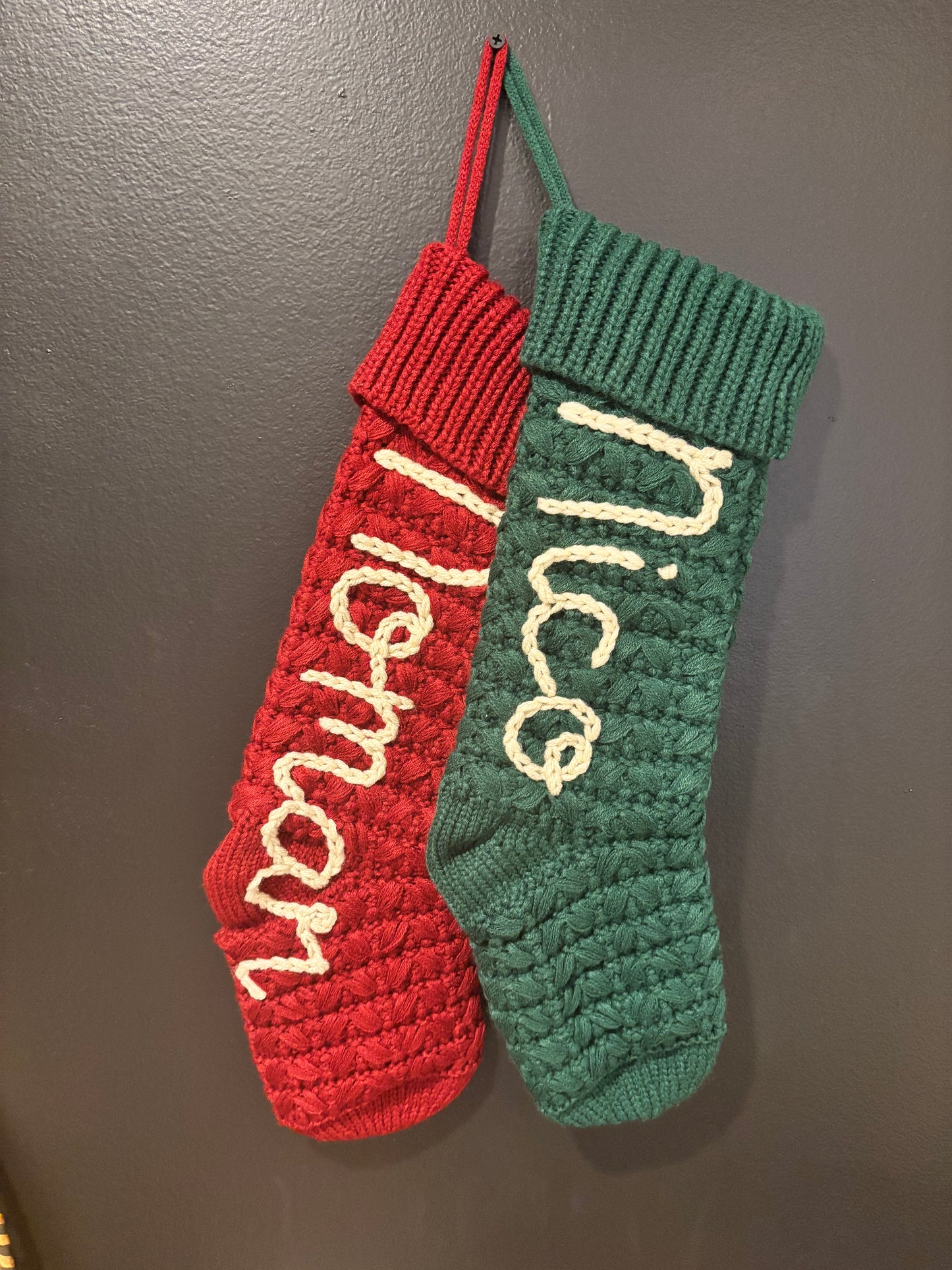 personalized christmas stocking / hand embroidered stocking /custom name stocking