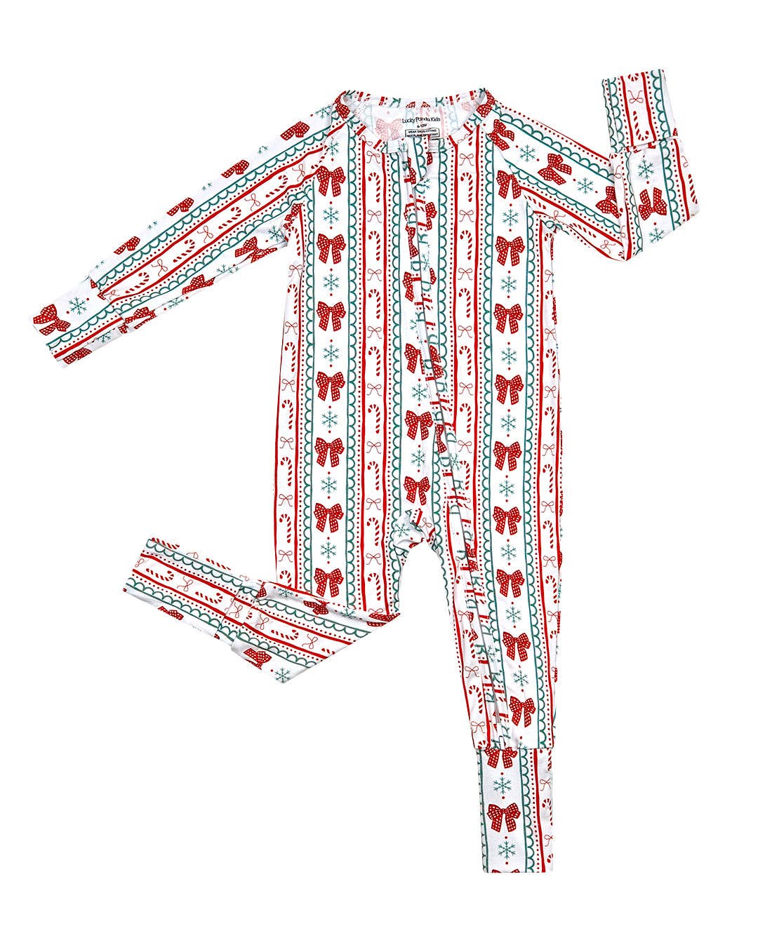 Bamboo Zip Romper | Retro Candy Cane
