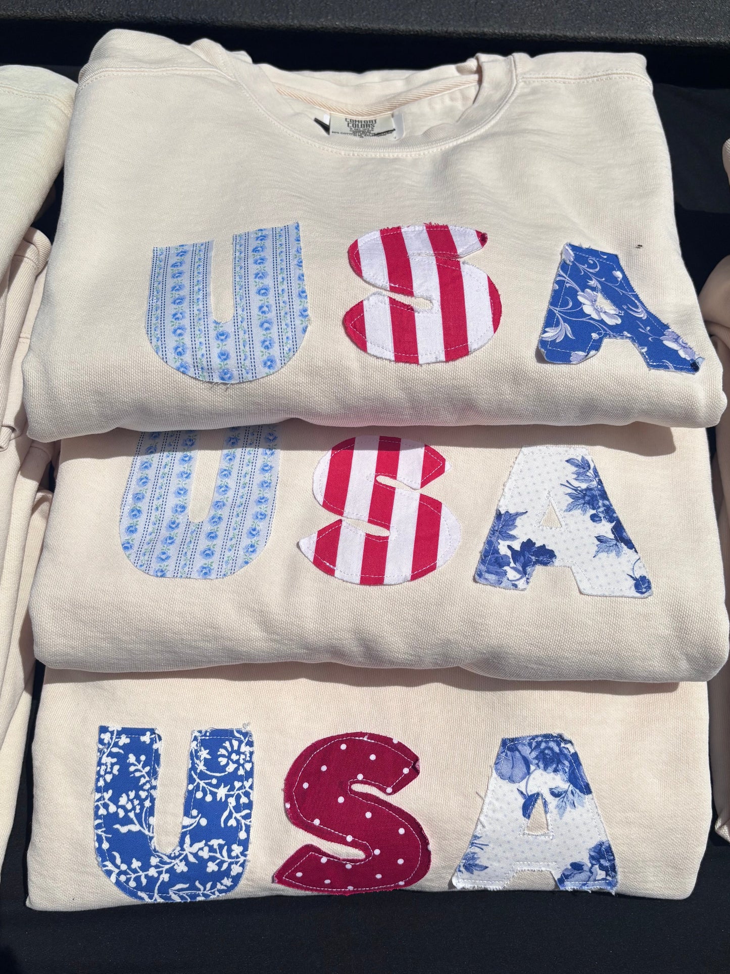 USA patchwork pullovers