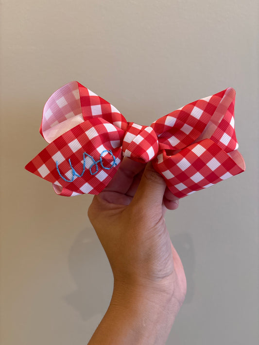 gingham hair bows | alligator clips | usa | patriotic