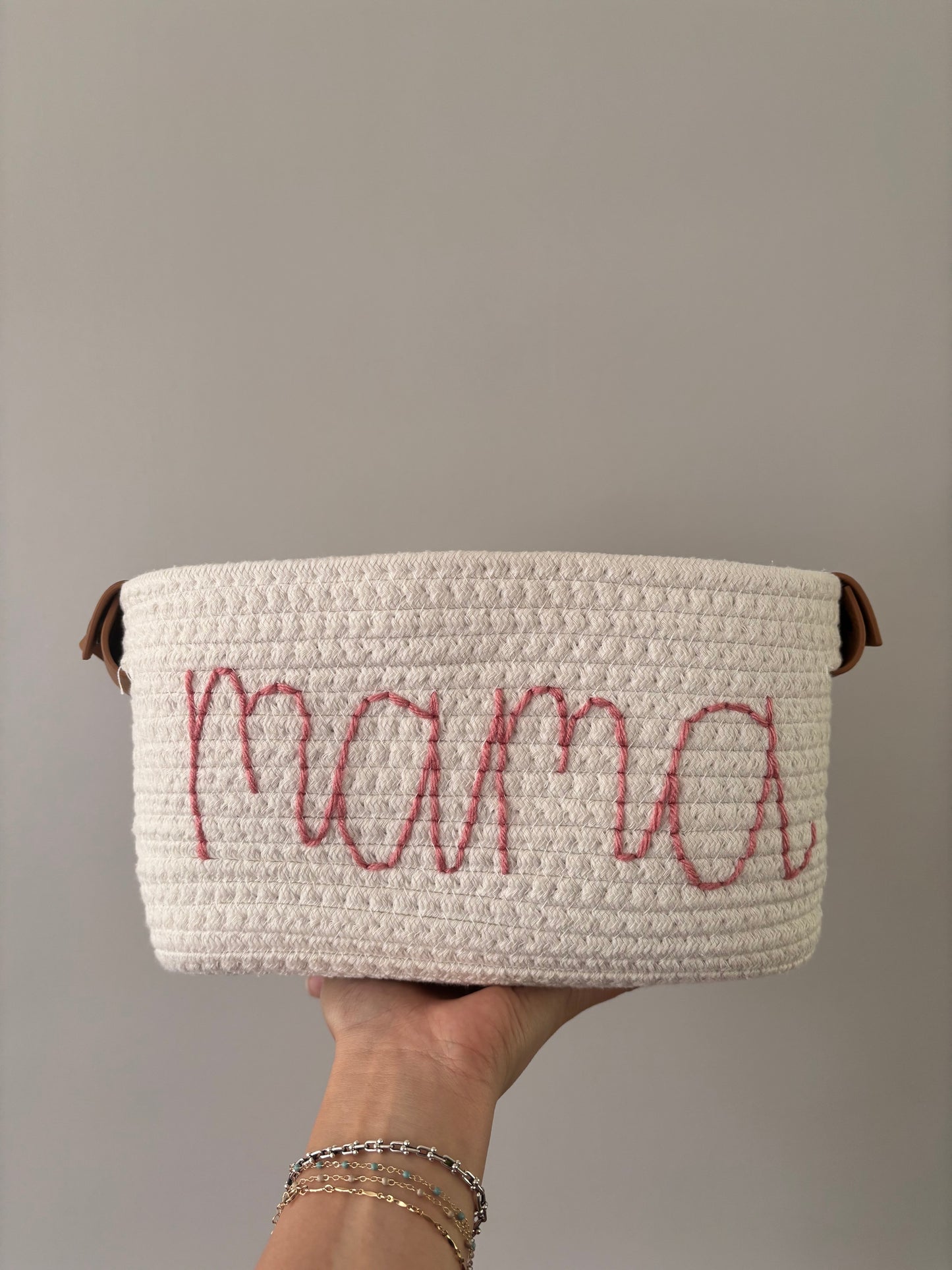 personalized embroidered rope baskets