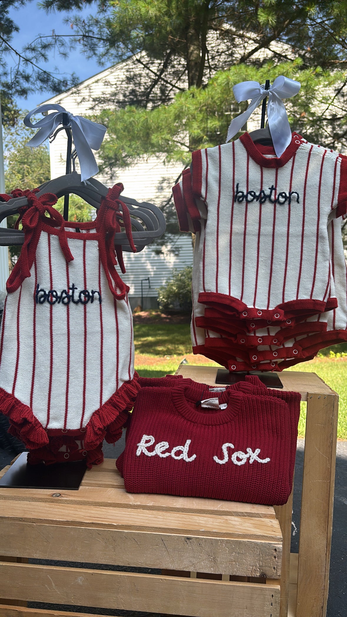Boston Knit Romper | Picnic Pinstripe