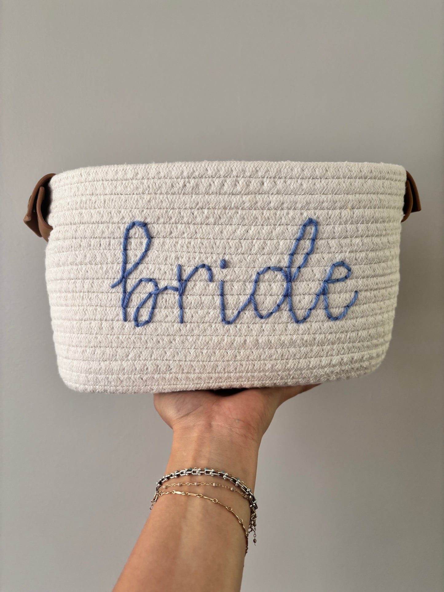 personalized embroidered rope baskets