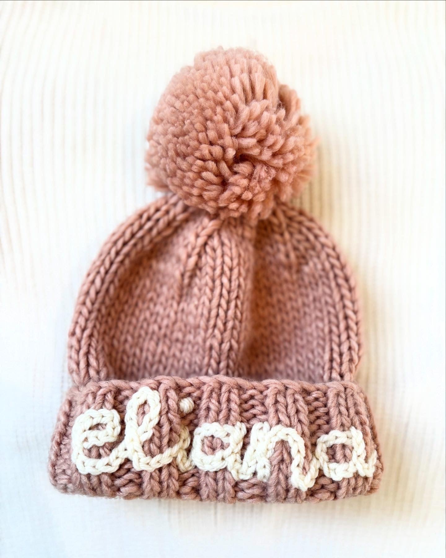 personalized knit beanie | winter hat |pom pom