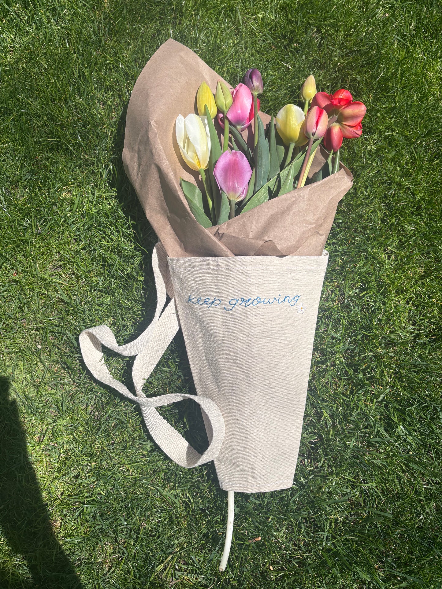 bouqbag | handmade flower bouquet bag | reusable | personalized with hand embroidery