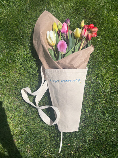 bouqbag | handmade flower bouquet bag | reusable | personalized with hand embroidery
