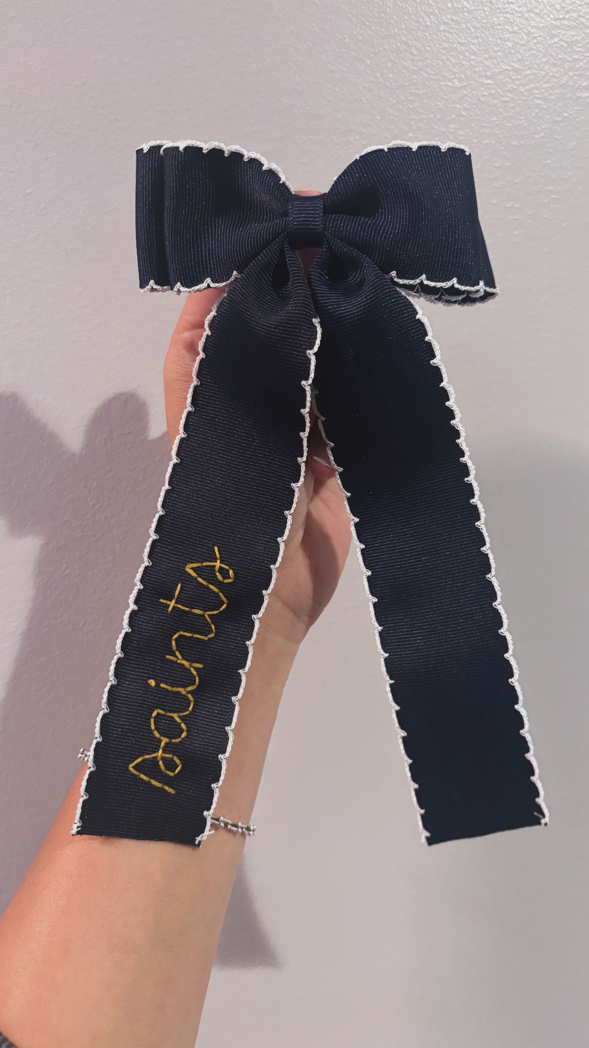 iccr saints double moonstitch bow | *made to order*
