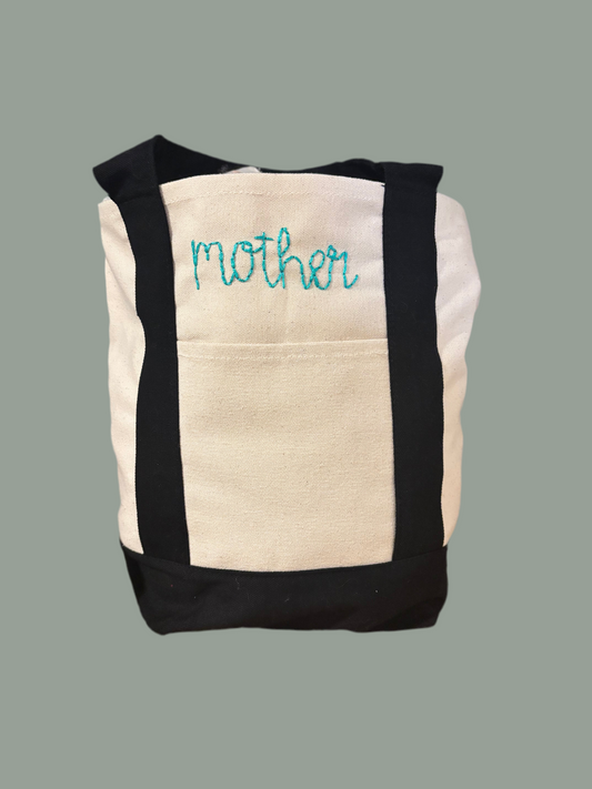 hand embroidered mini tote bags | ready to ship