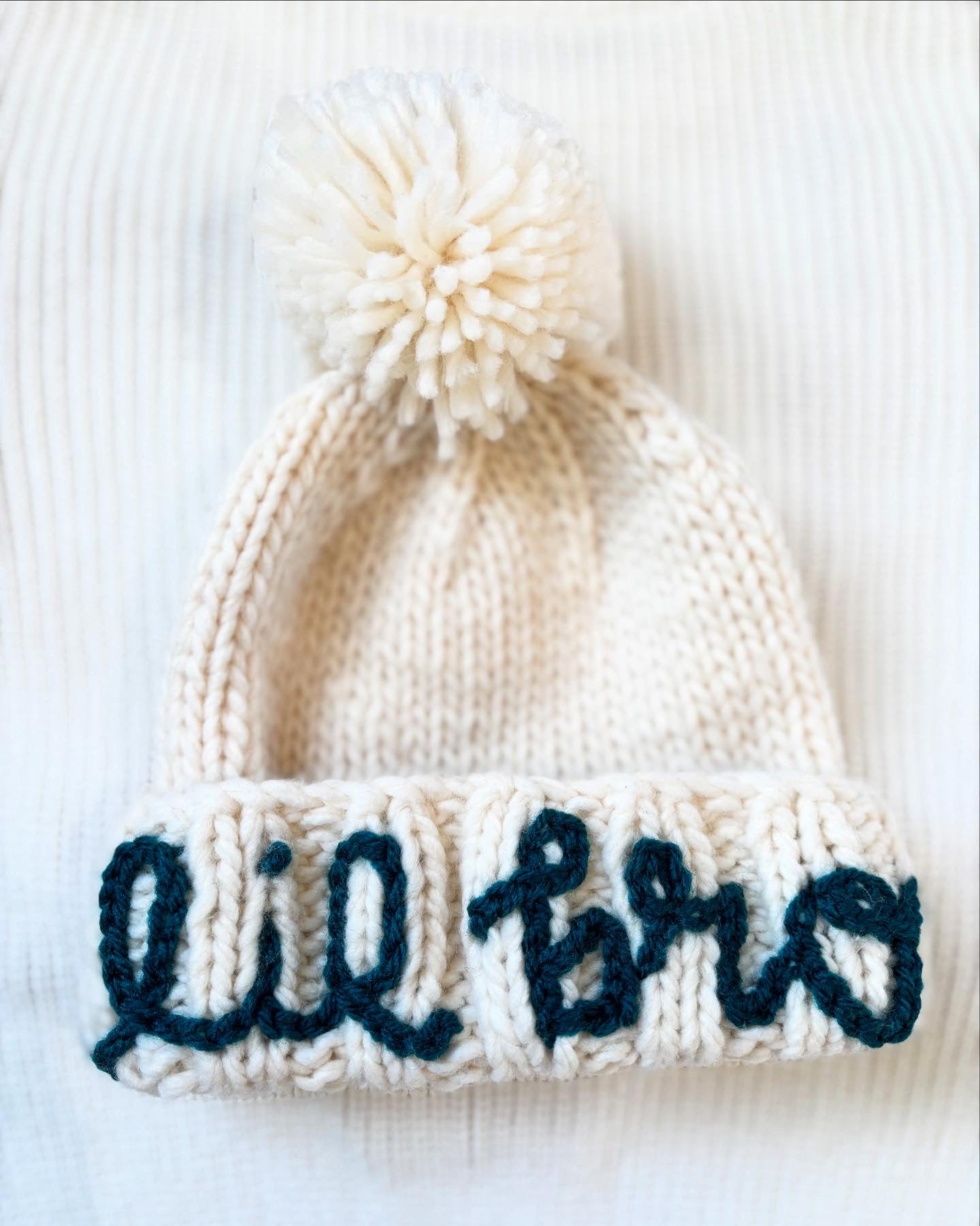 personalized knit beanie | winter hat |pom pom