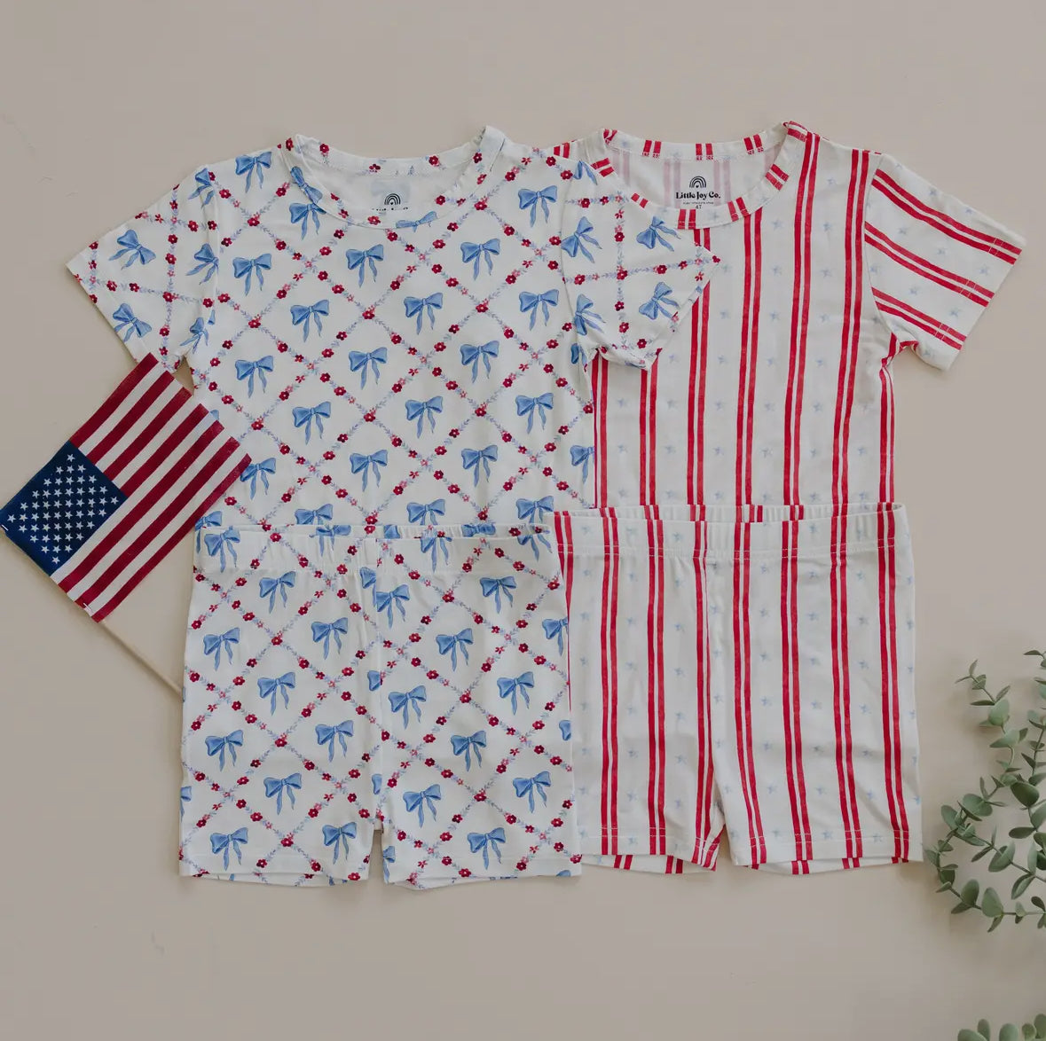 patriotic bamboo pajamas | red white and bow | stars and stripes | fourth of july