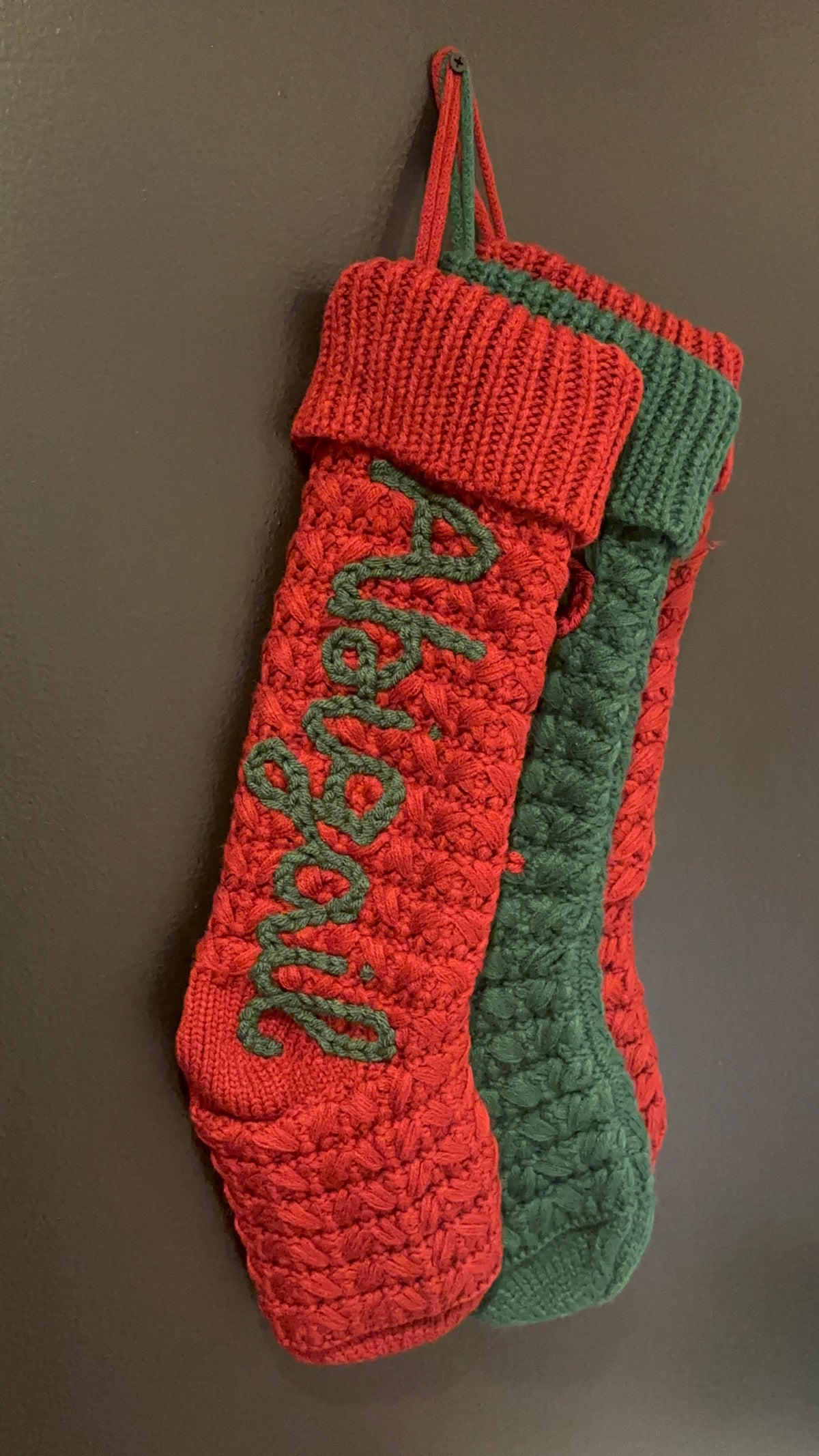 personalized christmas stocking / hand embroidered stocking /custom name stocking