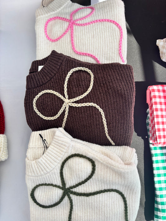 women’s bow knit sweater