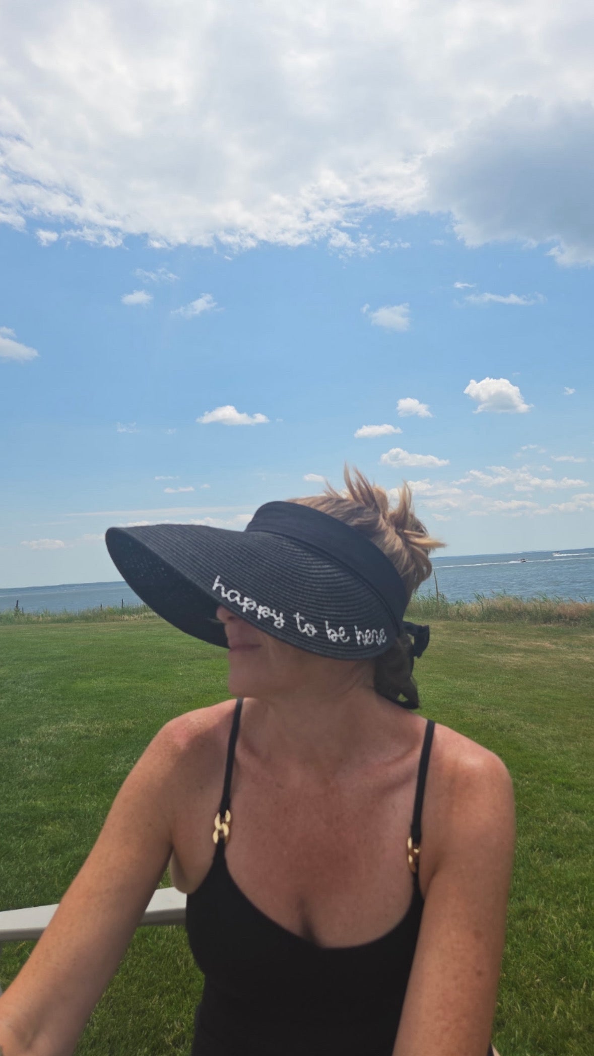 black woven sun visor with bow | made to order