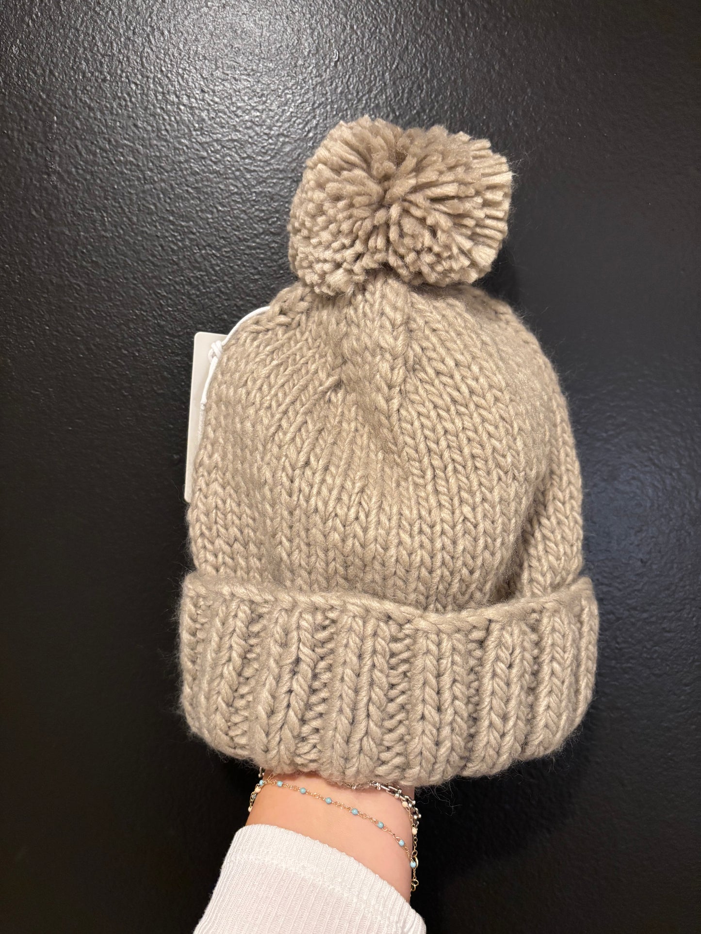 personalized knit beanie | winter hat |pom pom