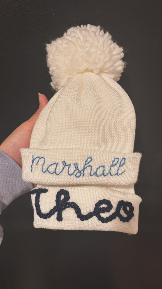 newborn pom pom beanie | baby announcement | 100% cotton