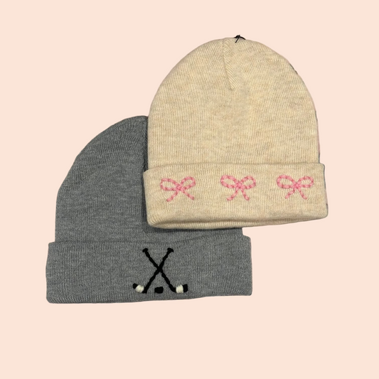 toddler knit hats | hand embroidered