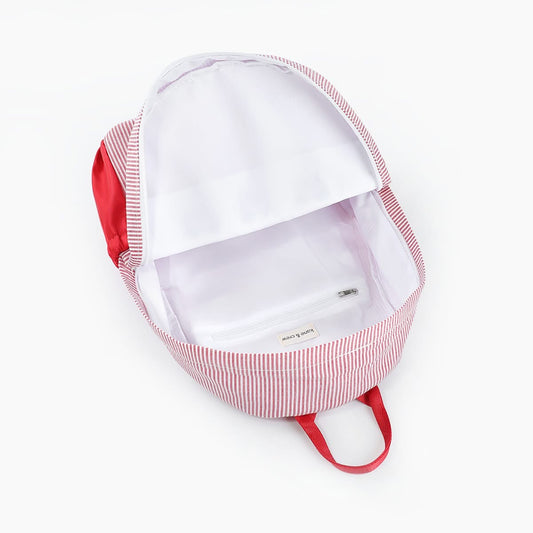 lil engine backpack | seersucker | hand embroidered