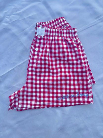 women’s boxer style shorts with pockets| 100% cotton | hand embroidered