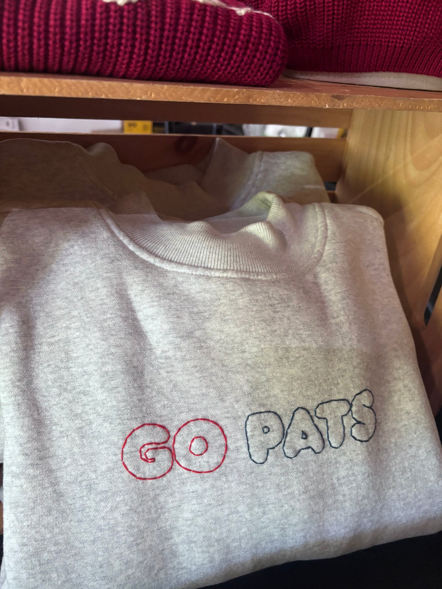 GO PATS | women’s mock neck pullover | new england patriots