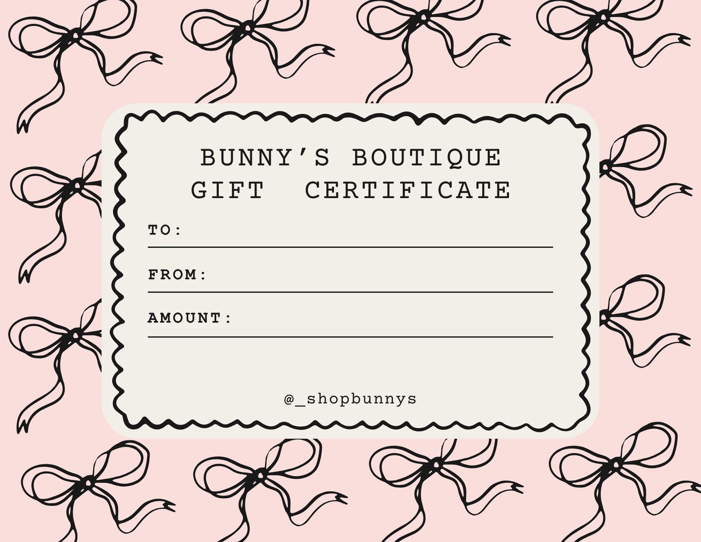 bunny's boutique gift card