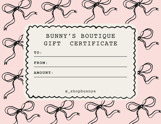 bunny's boutique gift card